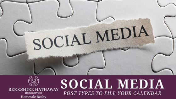 Social Media Post Types - Homesale Realty Career Development